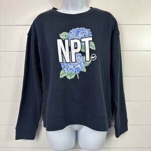 NWT Vineyard Vines Nantucket NPT Sweatshirt Crewneck Navy Blue Floral sz M